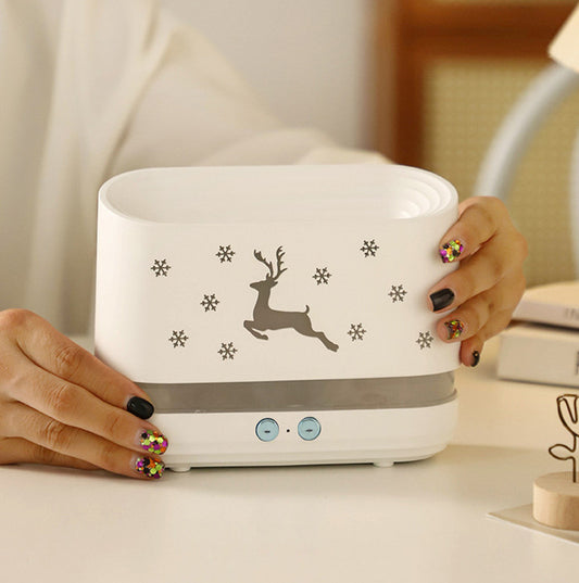 Elk Flame Aroma Diffuser – Quiet Mist & Christmas Atmosphere Light