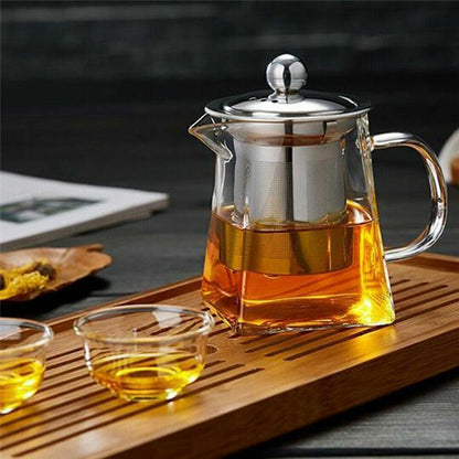 Clear Glass Teapot with Infuser – Heat Resistant