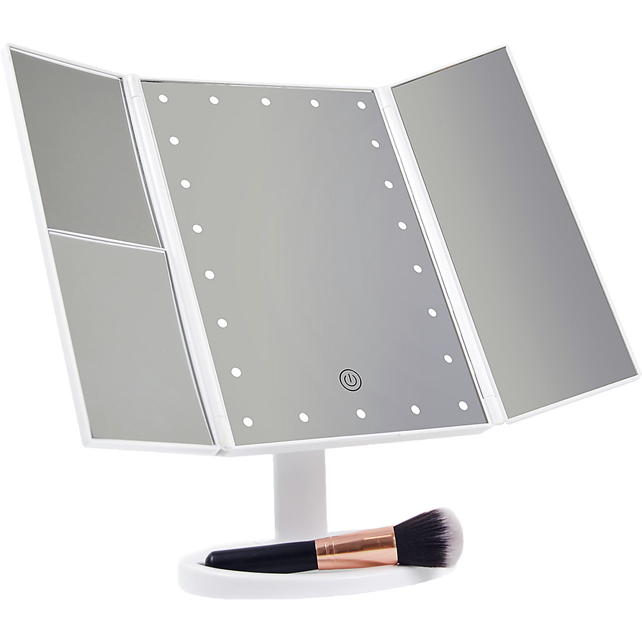 LED Folding Makeup Mirror with Magnification and Light