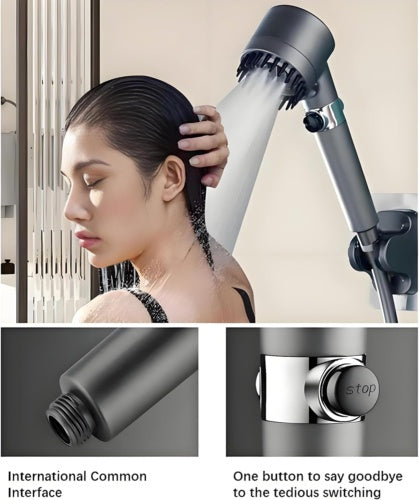 3-Mode High Pressure Shower Head with Filter