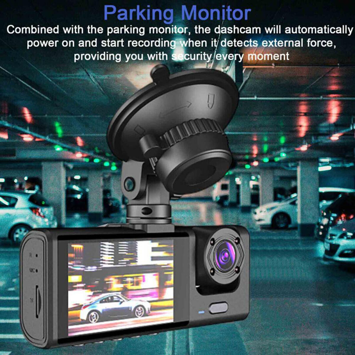 1080P Dual Lens Dash Cam – Front & Rear Camera with G-Sensor