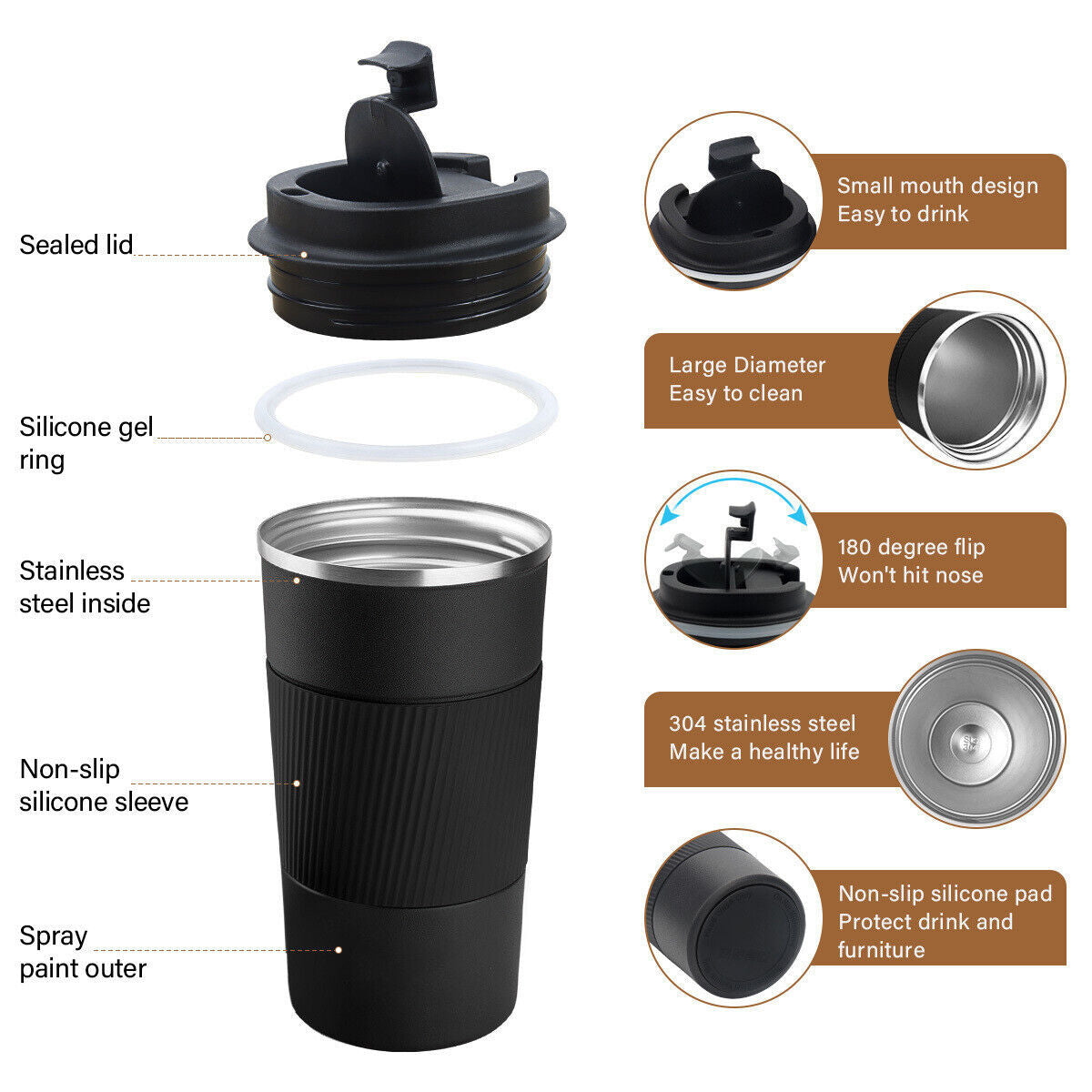Coffee Travel Mug – Stainless Steel 510ml