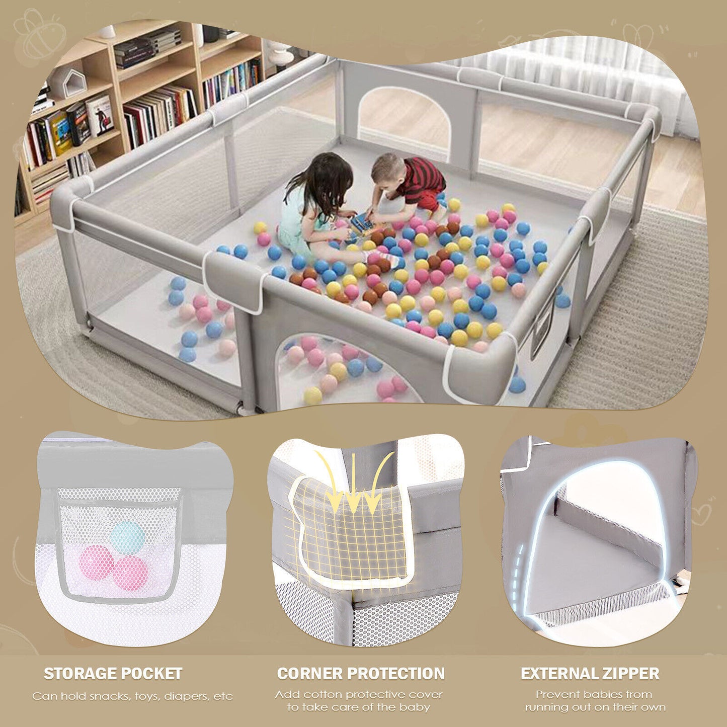 Baby Playpen with Mat – Indoor & Outdoor