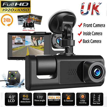 1080P Dual Lens Dash Cam – Front & Rear Camera with G-Sensor