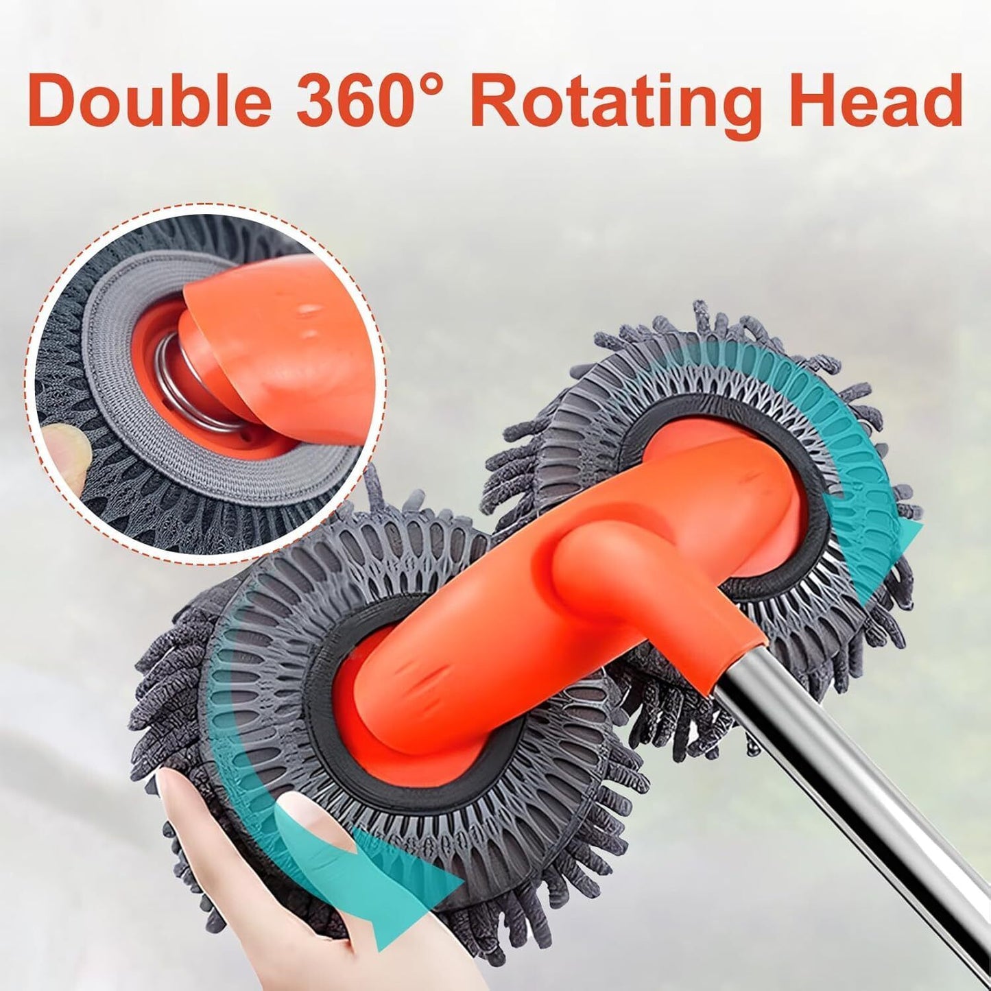 Microfiber telescopic mop for car cleaning