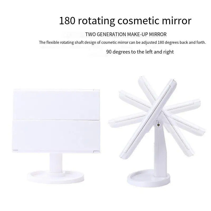 LED Folding Makeup Mirror with Magnification and Light