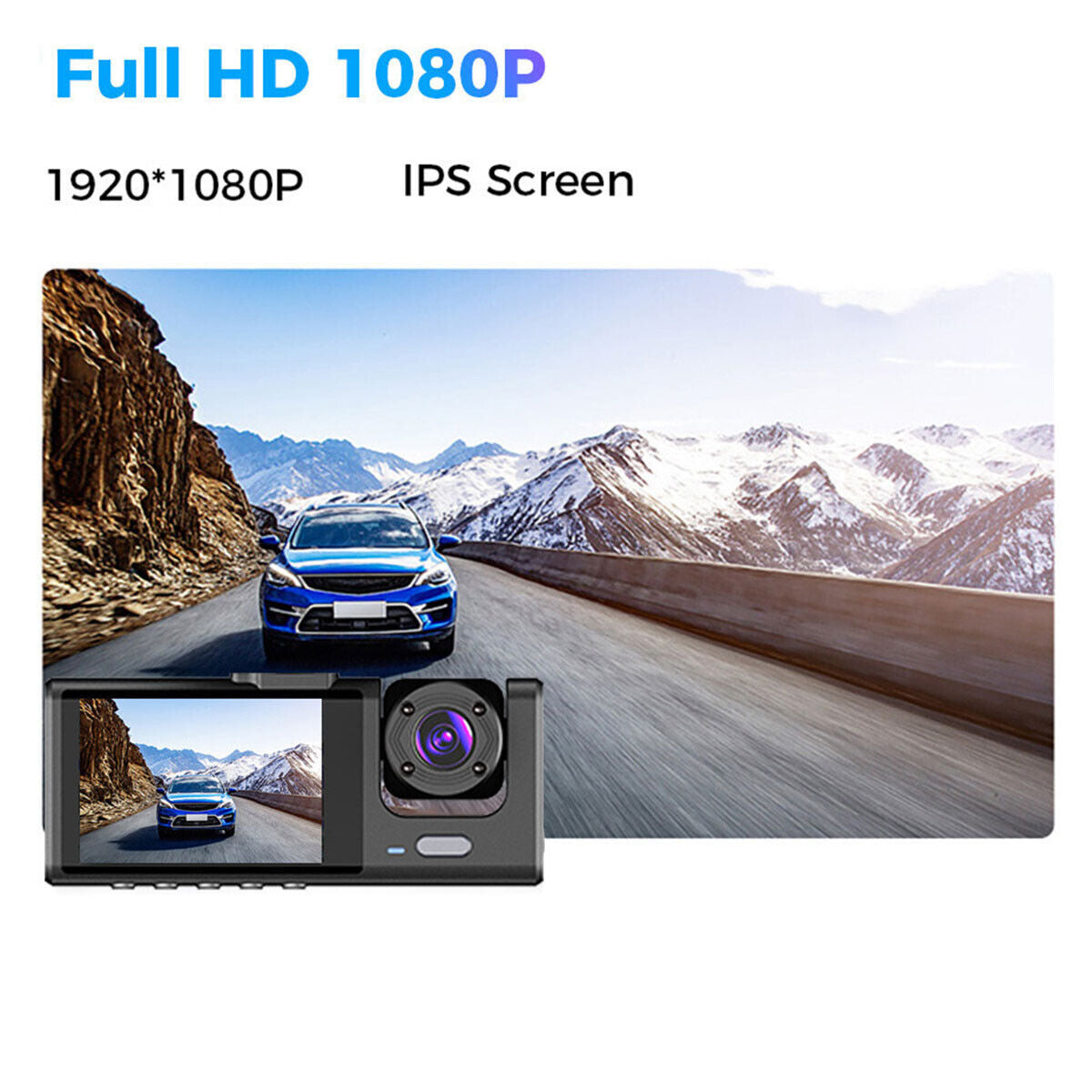 1080P Dual Lens Dash Cam – Front & Rear Camera with G-Sensor