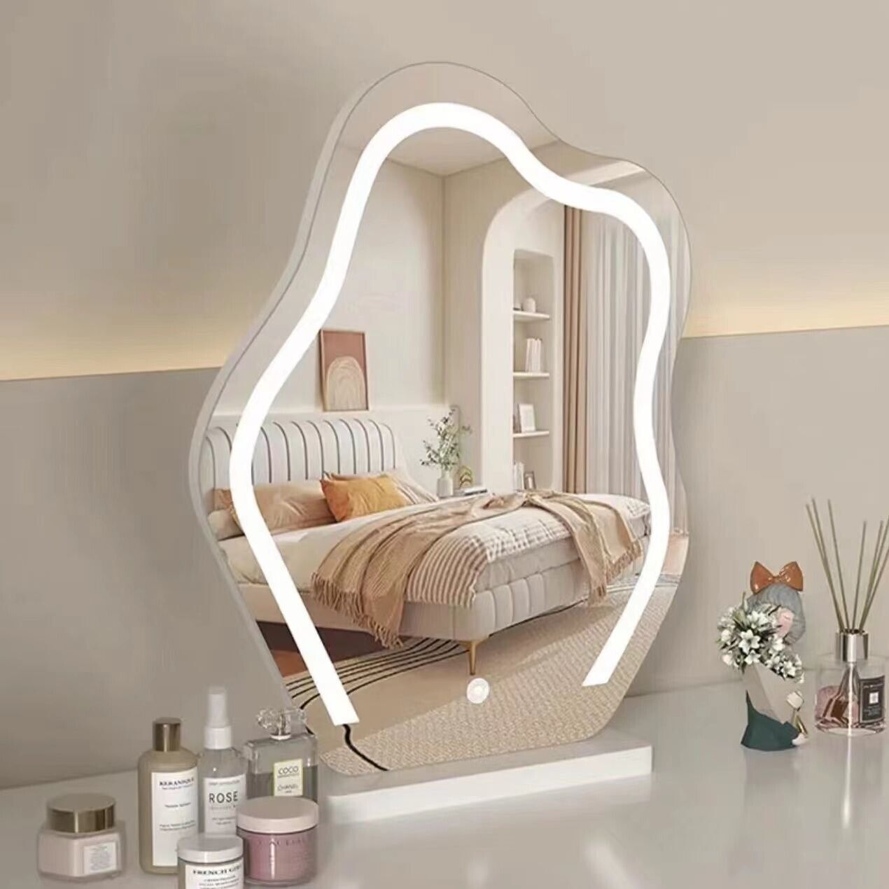 Large Cloud-Shaped LED Makeup Mirror