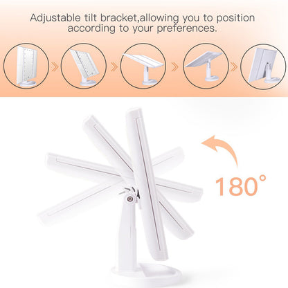 LED Folding Makeup Mirror with Magnification and Light