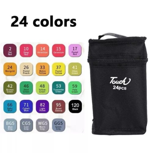 24-Color Dual Tip Brush Pens Set – Soft Fine Art Markers