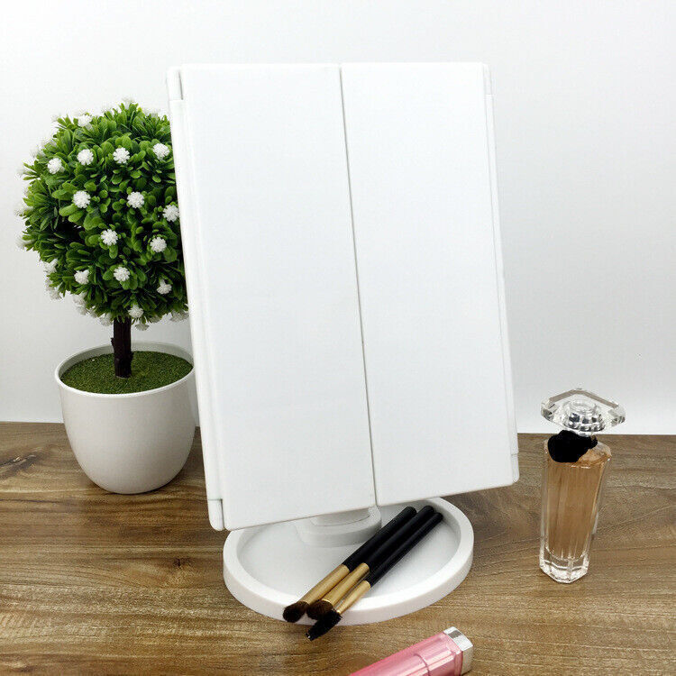 LED Folding Makeup Mirror with Magnification and Light
