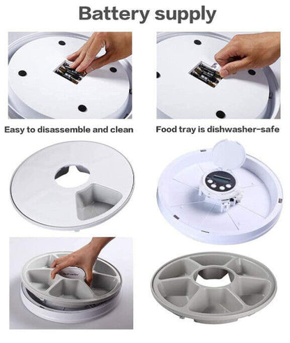 Automatic 6-Meal Pet Feeder – Timed Dispenser for Cats & Dogs
