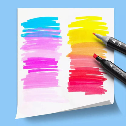 168-Color Dual Tip Art Markers Set – Premium Drawing Pens
