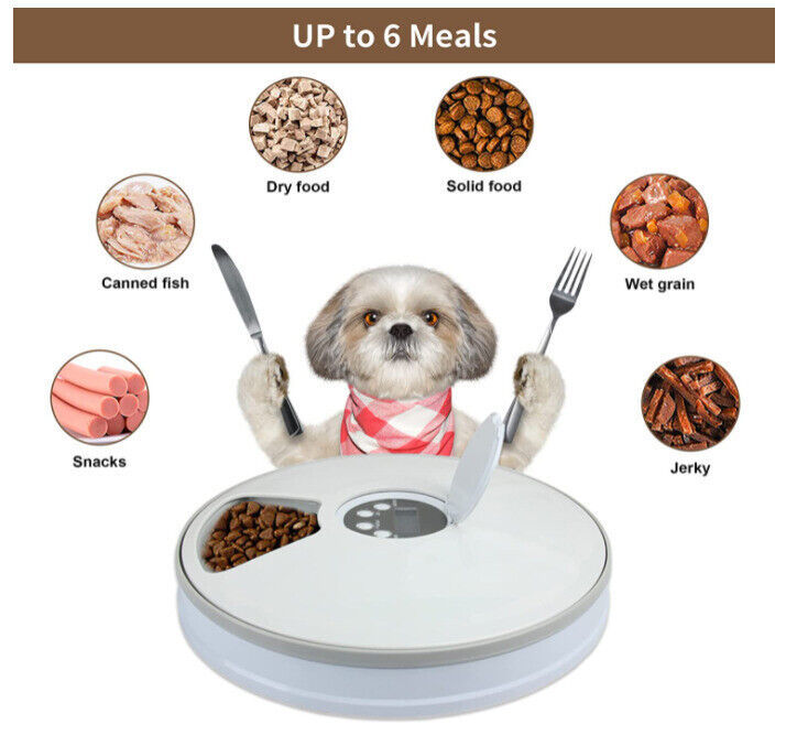 Automatic 6-Meal Pet Feeder – Timed Dispenser for Cats & Dogs
