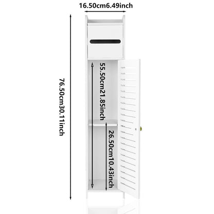 White Wooden Toilet Roll Holder – Bathroom Storage Cabinet